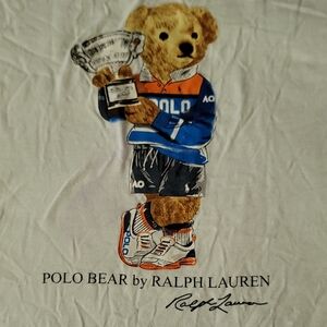 Ralph Lauren Polo Bear Trophy Tee in Blue and Orange